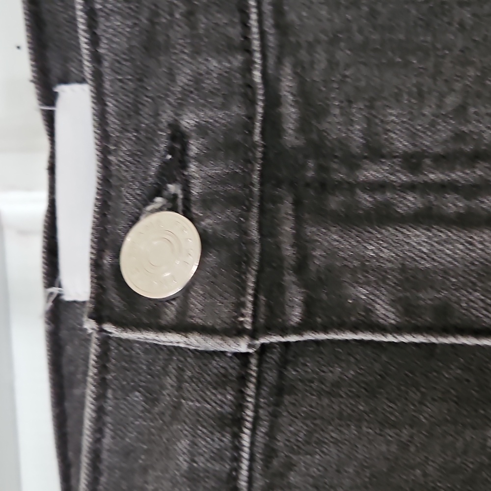 FRAME Le Jane Crop Denim Jeans Obsidian Black Gray Size 31 - Picture 9 of 17